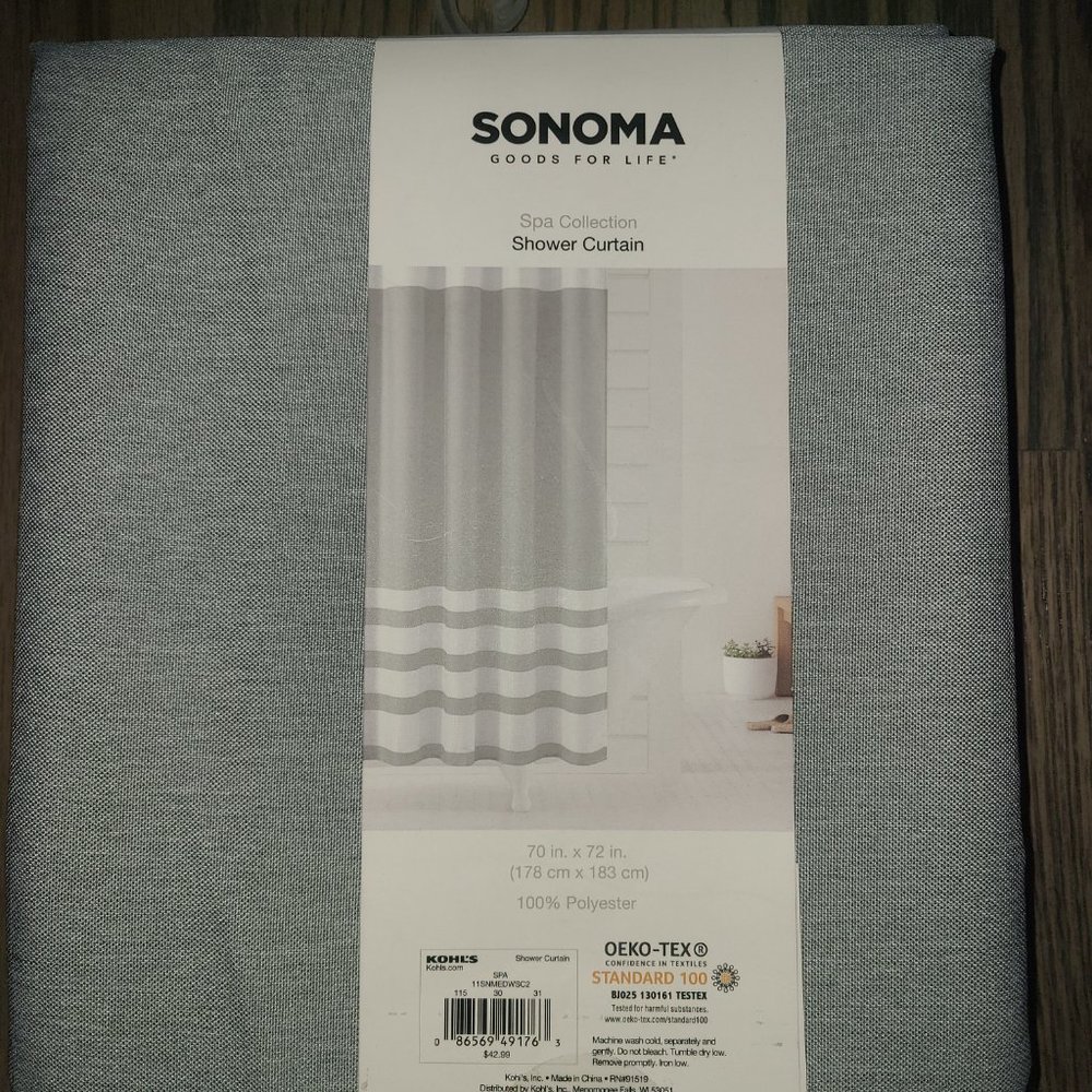 Sonoma Spa Collection Shower Curtain 70 x 72 - Picture 2 of 3